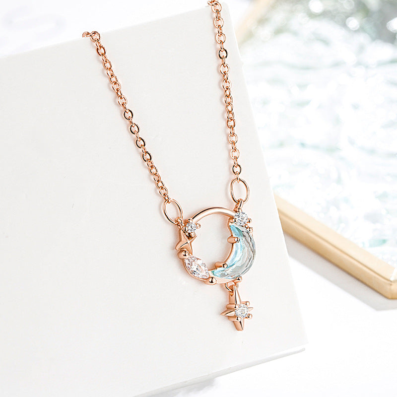 Wholesale Star and Moon Pendant Alloy Pendant Necklace